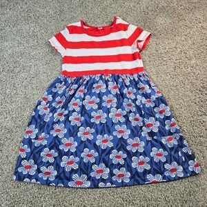 Hanna Andersson Mixie Dress Size 8 | Patriotic Stripes & Floral